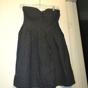 Derek Heart Strapless Polka Dot Dress, Size Large, fit and flare.